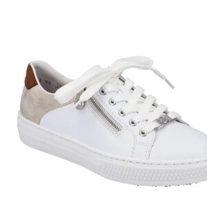 Rieker White and Tan Casual Athletic Shoes